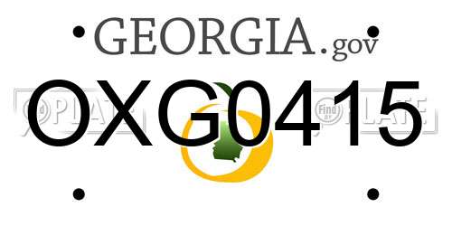 OXG0415 Georgia License Plate