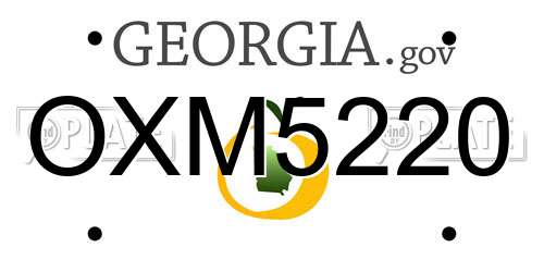 OXM5220 Georgia License Plate