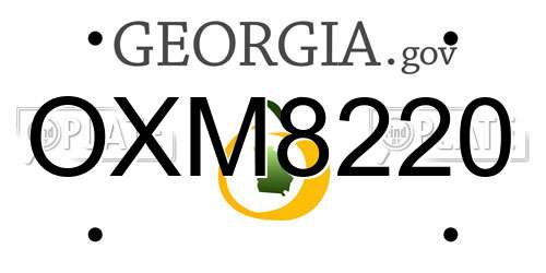 OXM8220 Georgia License Plate