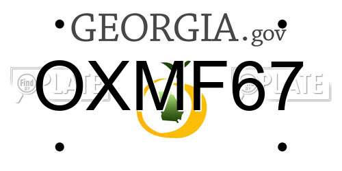 OXMF67 Georgia License Plate