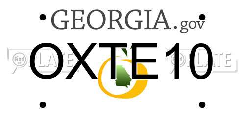 OXTE10 Georgia License Plate