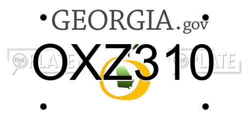 OXZ310 Georgia License Plate