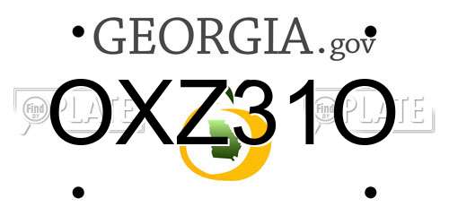OXZ31O Georgia License Plate