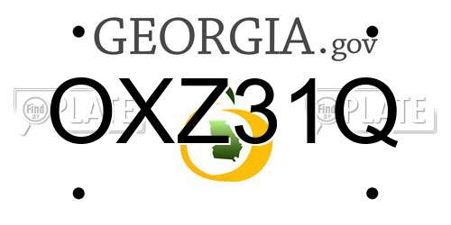 OXZ31Q Georgia License Plate