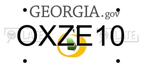 OXZE10 Georgia License Plate