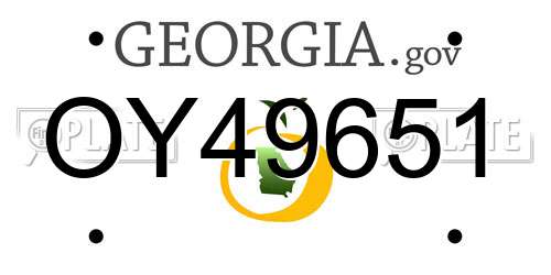 OY49651 Georgia License Plate