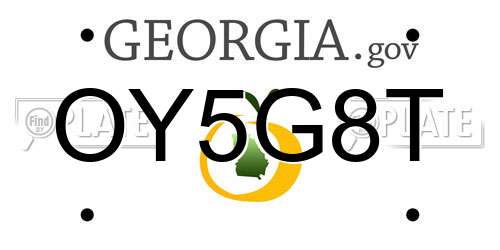 OY5G8T Georgia License Plate