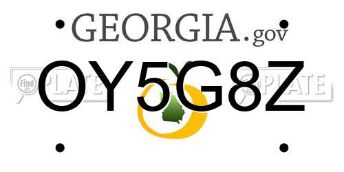 OY5G8Z Georgia License Plate