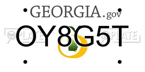 OY8G5T Georgia License Plate