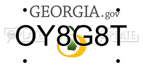 OY8G8T Georgia License Plate