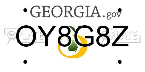 OY8G8Z Georgia License Plate