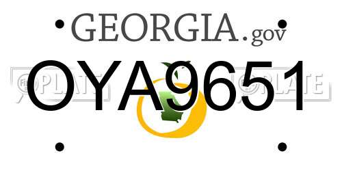 OYA9651 Georgia License Plate
