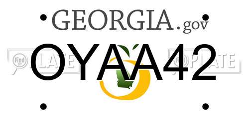 OYAA42 Georgia License Plate