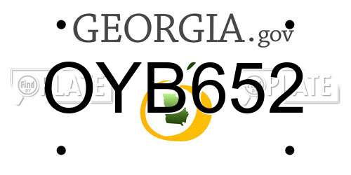 OYB652 Georgia License Plate