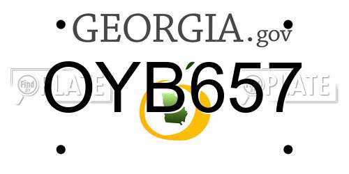OYB657 Georgia License Plate