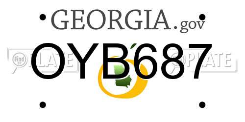 OYB687 Georgia License Plate