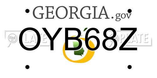 OYB68Z Georgia License Plate
