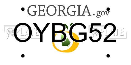 OYBG52 Georgia License Plate