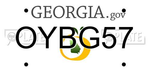 OYBG57 Georgia License Plate
