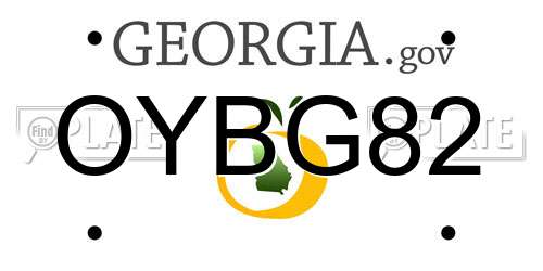 OYBG82 Georgia License Plate