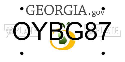 OYBG87 Georgia License Plate