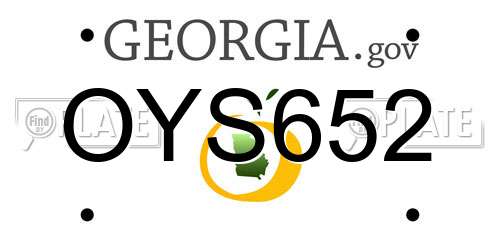 OYS652 Georgia License Plate