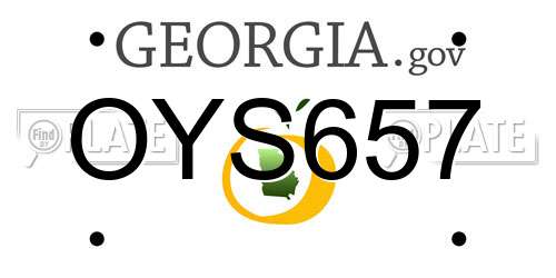 OYS657 Georgia License Plate