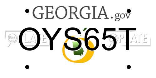 OYS65T Georgia License Plate