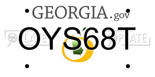 OYS68T Georgia License Plate