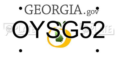 OYSG52 Georgia License Plate