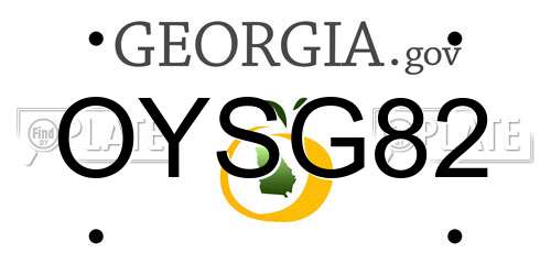 OYSG82 Georgia License Plate