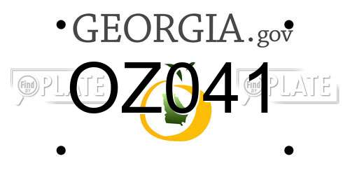 OZ041 Georgia License Plate