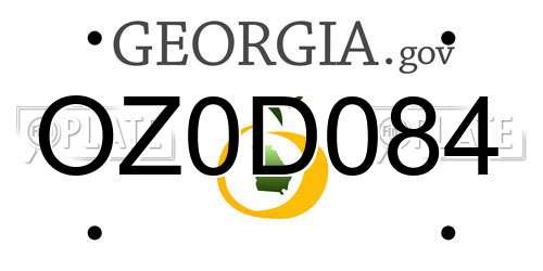 OZ0D084 Georgia License Plate
