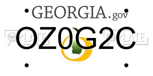 OZ0G2C Georgia License Plate