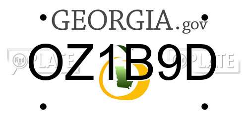 OZ1B9D Georgia License Plate