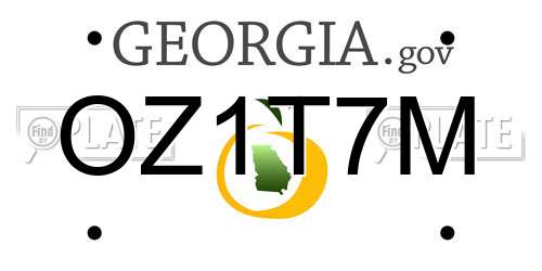 OZ1T7M Georgia License Plate