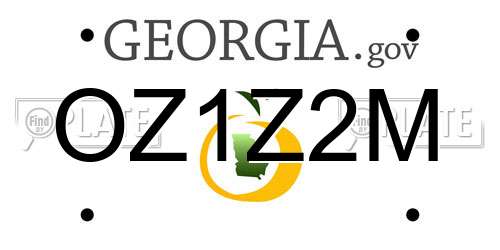 OZ1Z2M Georgia License Plate