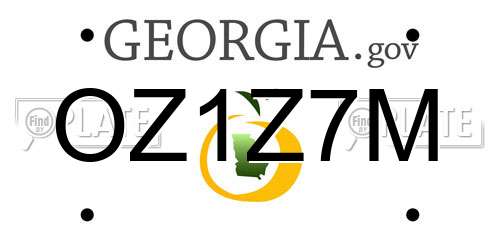 OZ1Z7M Georgia License Plate