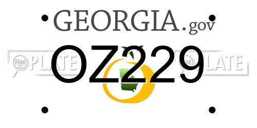 OZ229 Georgia License Plate