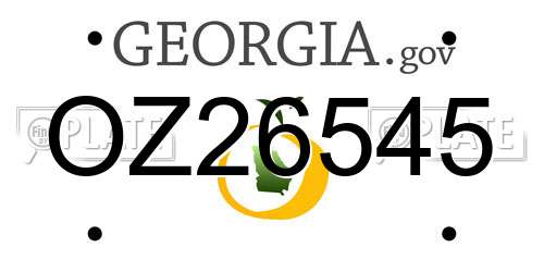 OZ26545 Georgia License Plate