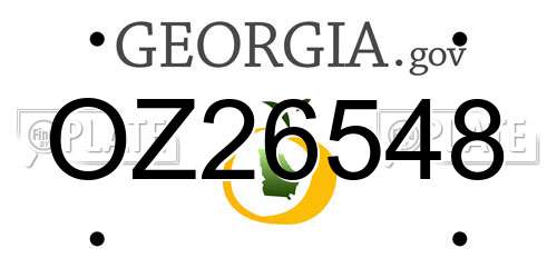 OZ26548 Georgia License Plate