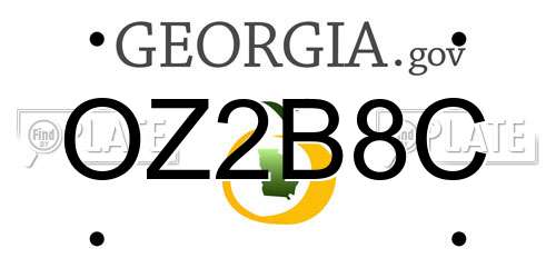 OZ2B8C Georgia License Plate