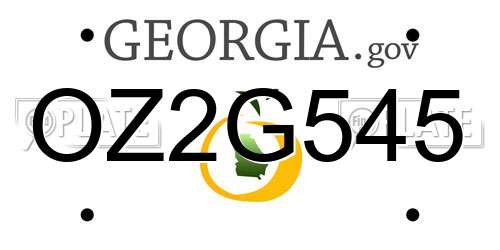 OZ2G545 Georgia License Plate