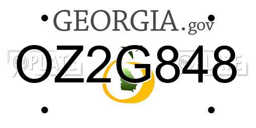 OZ2G848 Georgia License Plate