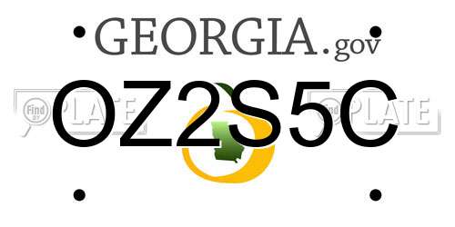OZ2S5C Georgia License Plate