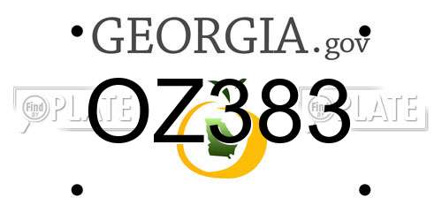 OZ383 Georgia License Plate