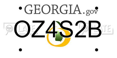 OZ4S2B Georgia License Plate
