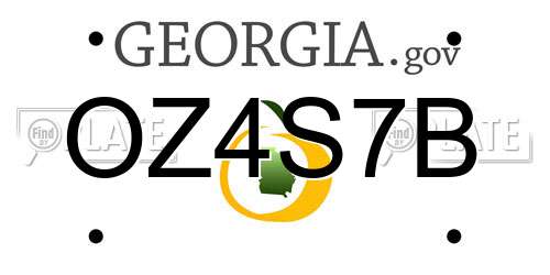 OZ4S7B Georgia License Plate