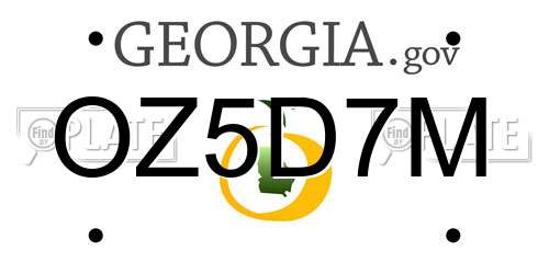 OZ5D7M Georgia License Plate