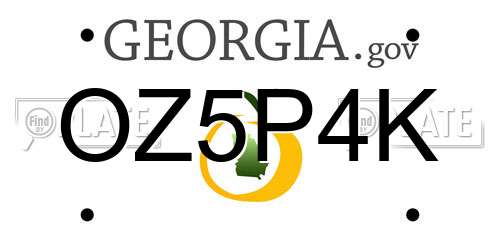 OZ5P4K Georgia License Plate